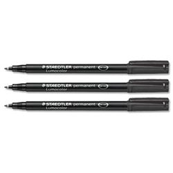 Superfine Permanent Pen Black [Pack 10]